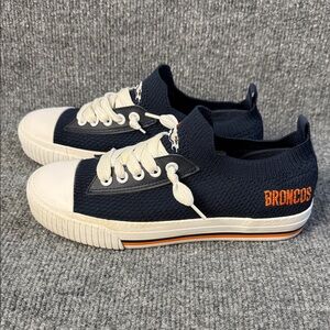 FOCO Denver Broncos Women’s Knit Navy White and Orange Sneakers Size 6